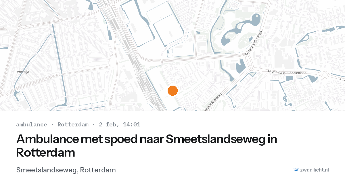Ambulance met spoed naar Smeetslandseweg in Rotterdam — 2 feb 2026