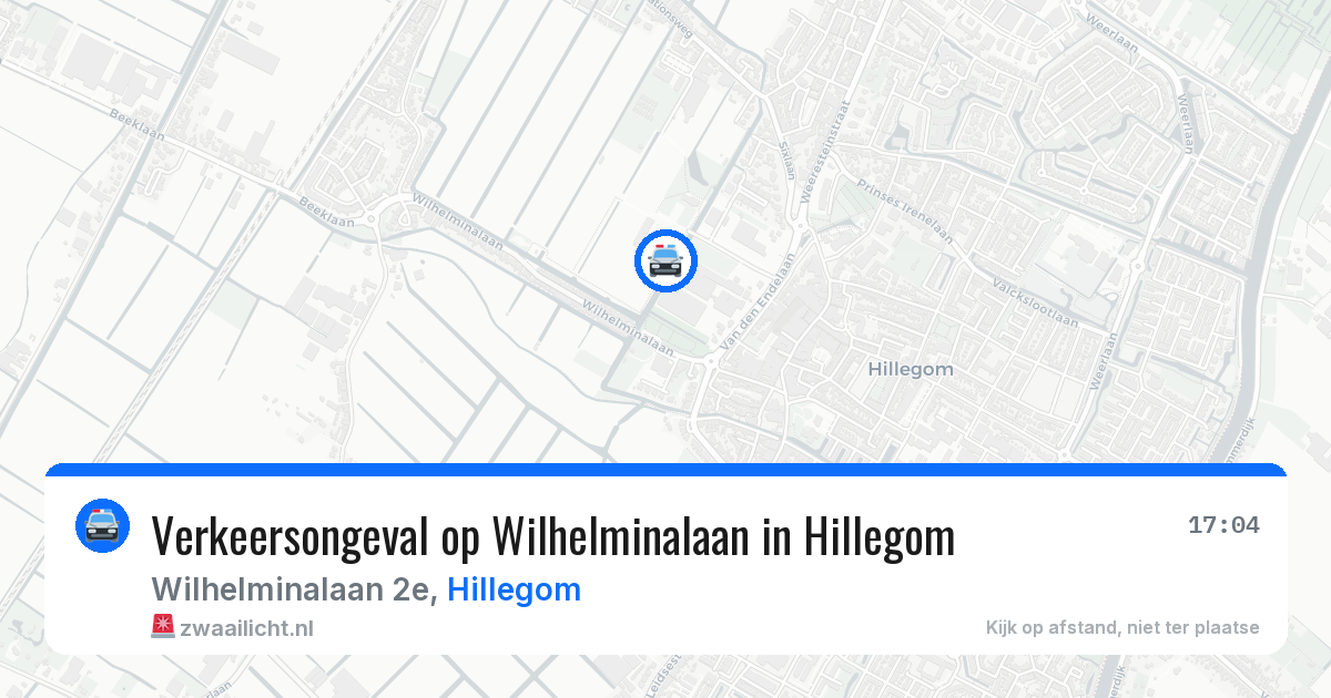 Verkeersongeval op Wilhelminalaan in Hillegom — 20 apr 2026