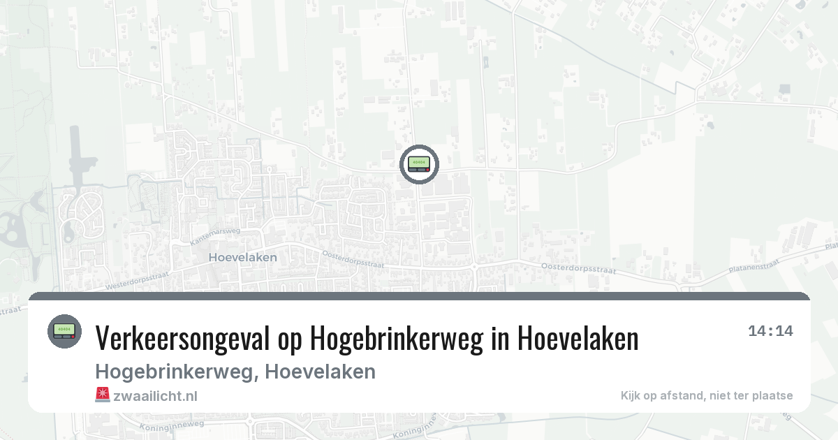 Verkeersongeval op Hogebrinkerweg in Hoevelaken — 1 apr 2026