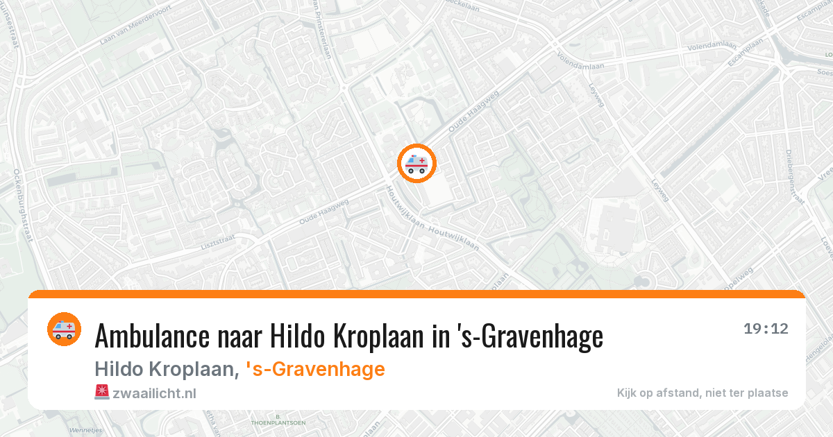 Ambulance naar Hildo Kroplaan in 's-Gravenhage — 6 mrt 2026