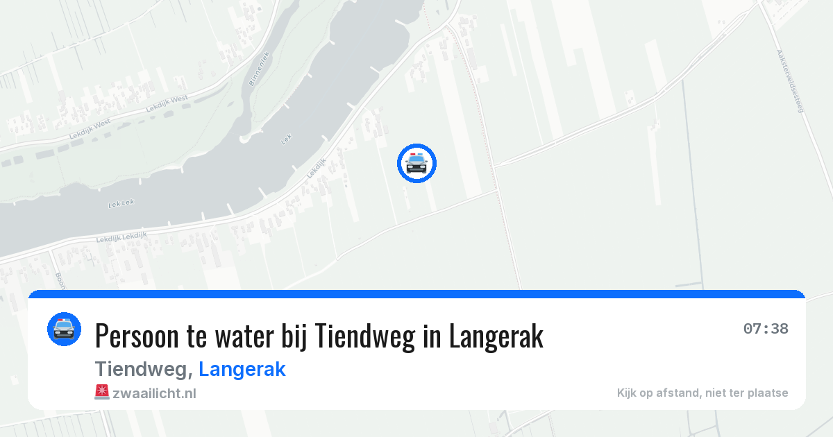 Persoon te water bij Tiendweg in Langerak — 12 mrt 2026