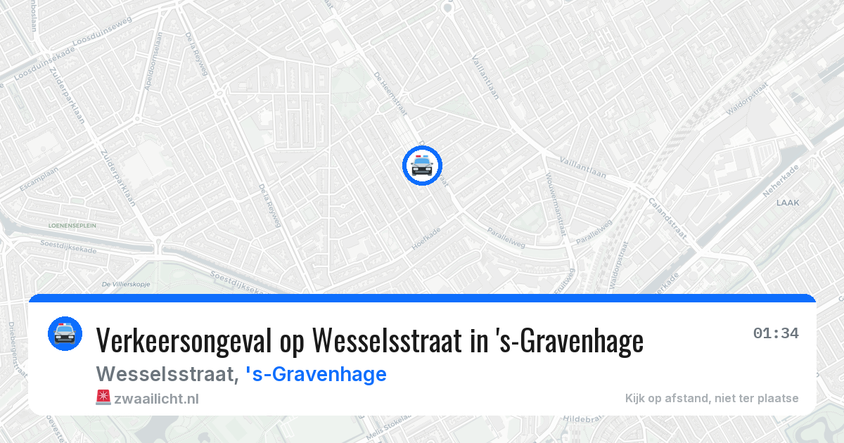 Verkeersongeval op Wesselsstraat in 's-Gravenhage — 15 apr 2026