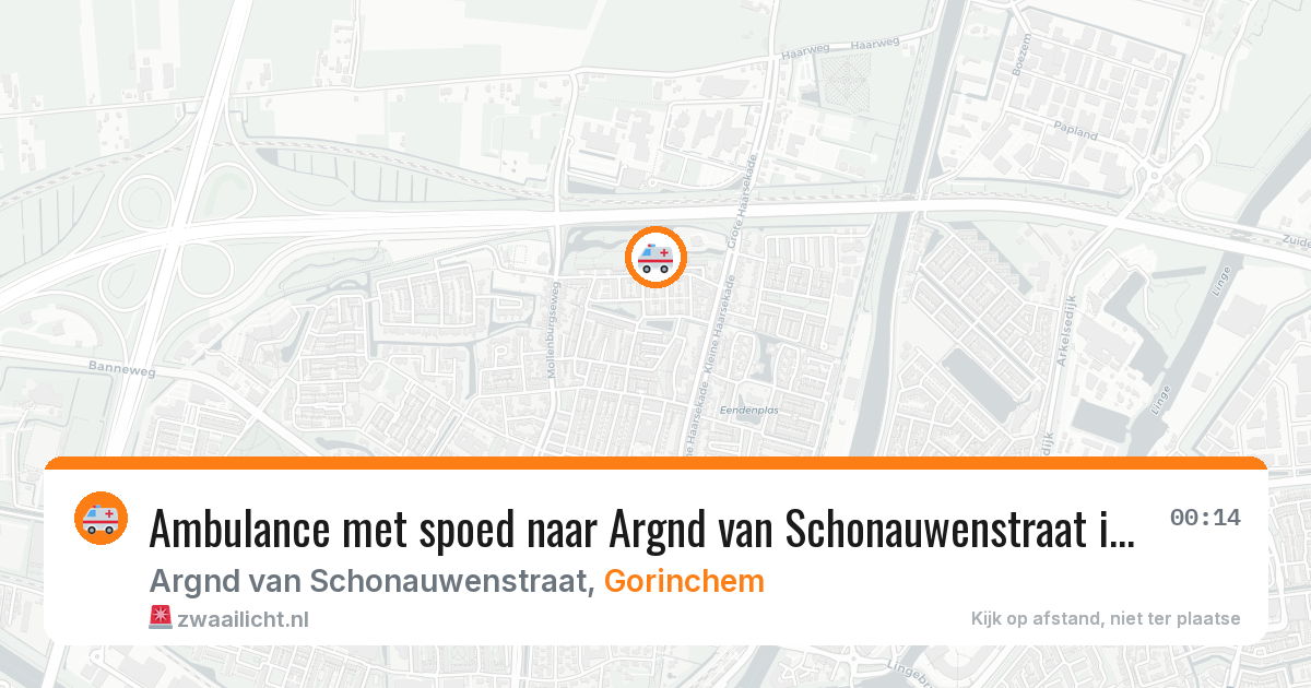 Ambulance met spoed naar Argnd van Schonauwenstraat in Gorinchem — 21 jun 2026