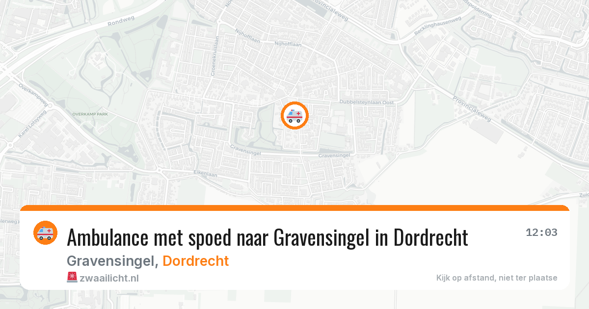 Ambulance met spoed naar Gravensingel in Dordrecht — 14 aug 2026