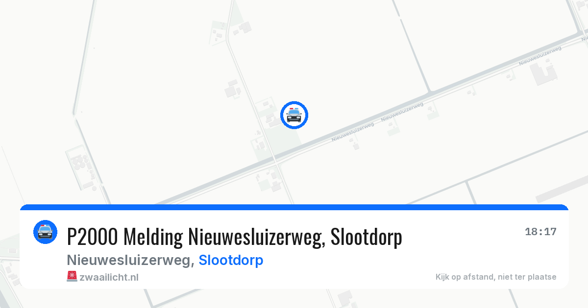 P2000 Melding Nieuwesluizerweg, Slootdorp — 1 aug 2026