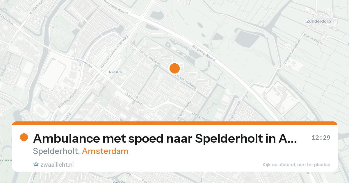 Ambulance met spoed naar Spelderholt in Amsterdam — 20 aug 2026