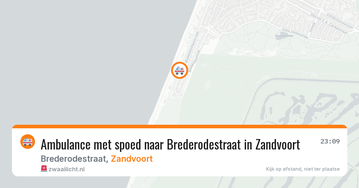 Ambulance met spoed naar Brederodestraat in Zandvoort — 7 jun 2026