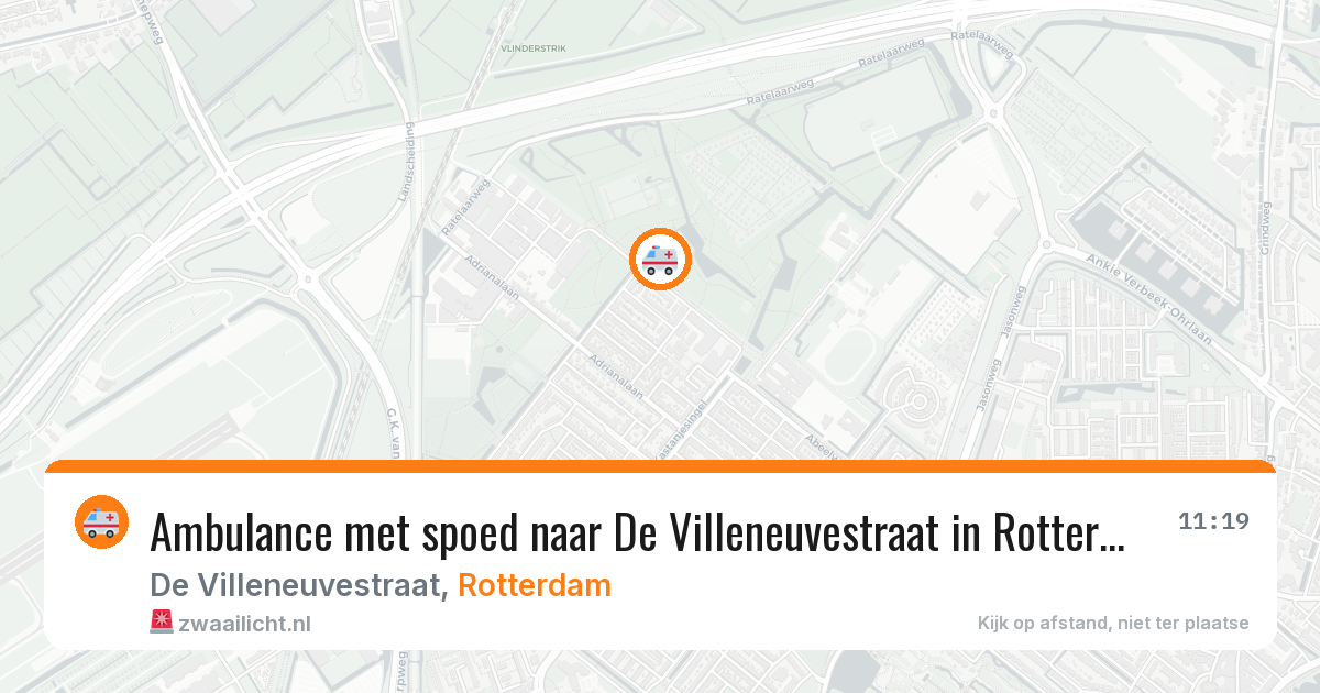 Ambulance met spoed naar De Villeneuvestraat in Rotterdam — 30 mrt 2026