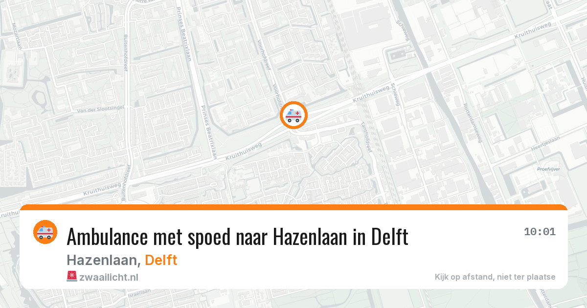 Ambulance met spoed naar Hazenlaan in Delft — 6 jun 2026