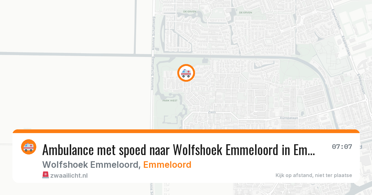Ambulance met spoed naar Wolfshoek Emmeloord in Emmeloord — 17 jun 2026