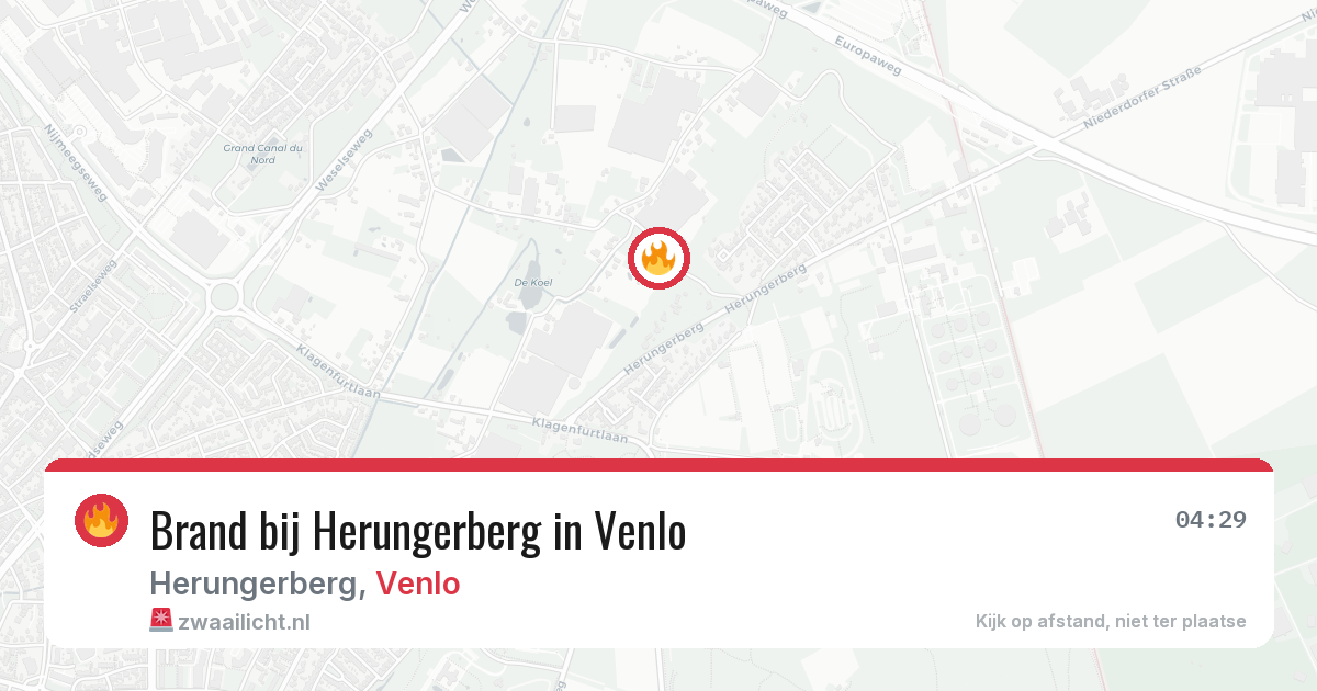 Brand bij Herungerberg in Venlo — 19 jun 2026