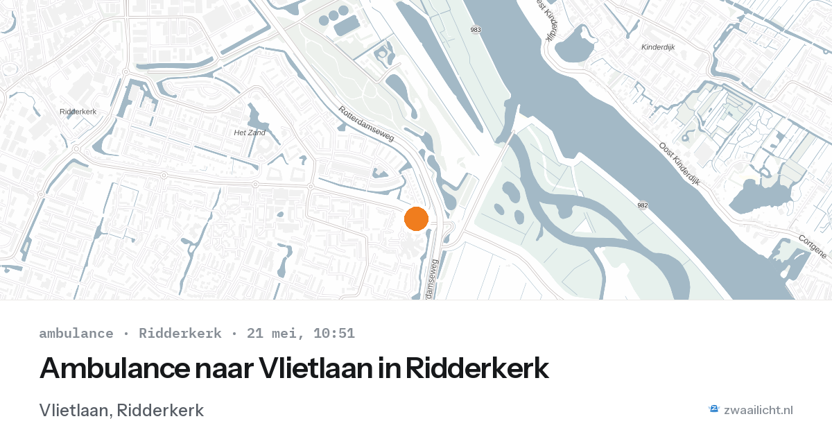 Ambulance naar Vlietlaan in Ridderkerk — 21 mei 2026