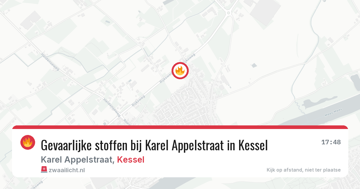 Gevaarlijke stoffen bij Karel Appelstraat in Kessel — 14 jun 2026