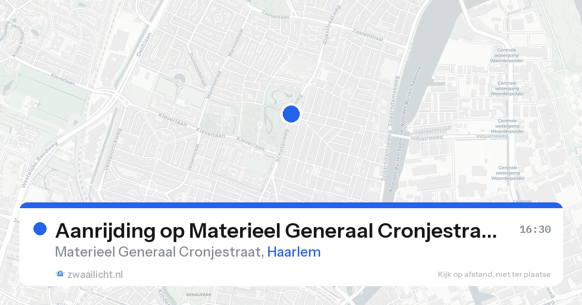 Aanrijding op Materieel Generaal Cronjestraat in Haarlem — 20 aug 2026