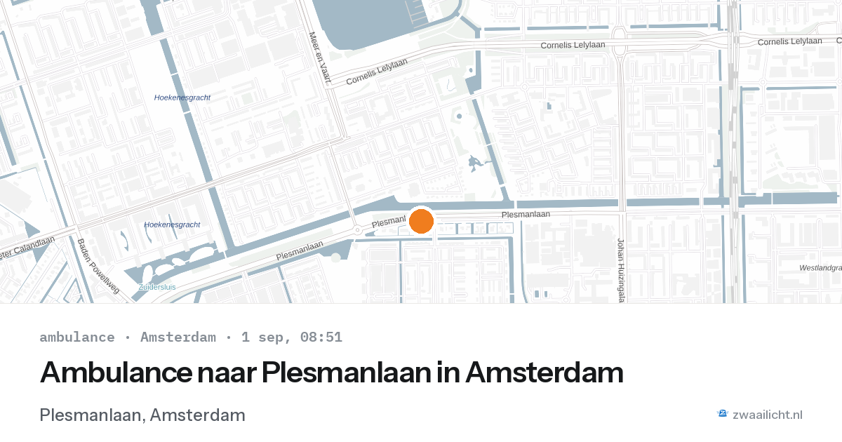 Ambulance naar Plesmanlaan in Amsterdam — 1 sep 2026