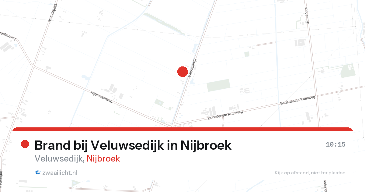 Brand bij Veluwsedijk in Nijbroek — 15 aug 2026
