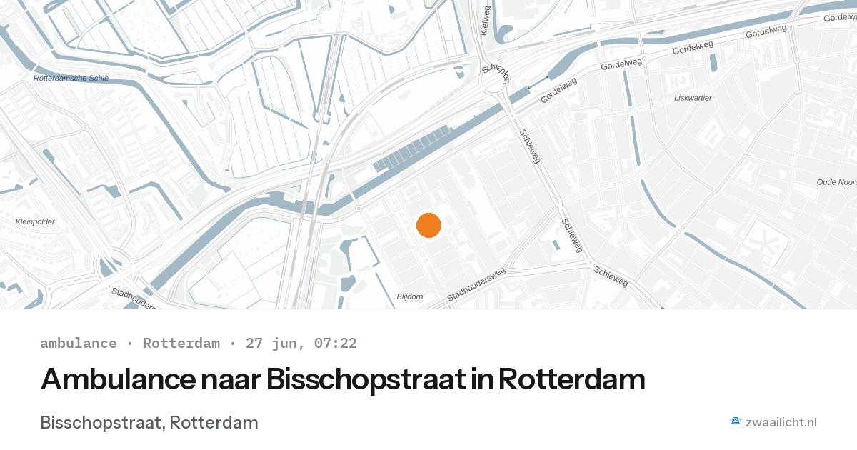 Ambulance naar Bisschopstraat in Rotterdam — 27 jun 2026