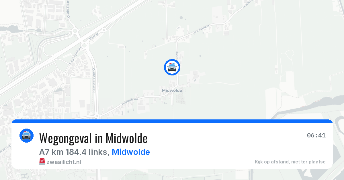 Wegongeval in Midwolde — 16 jun 2026