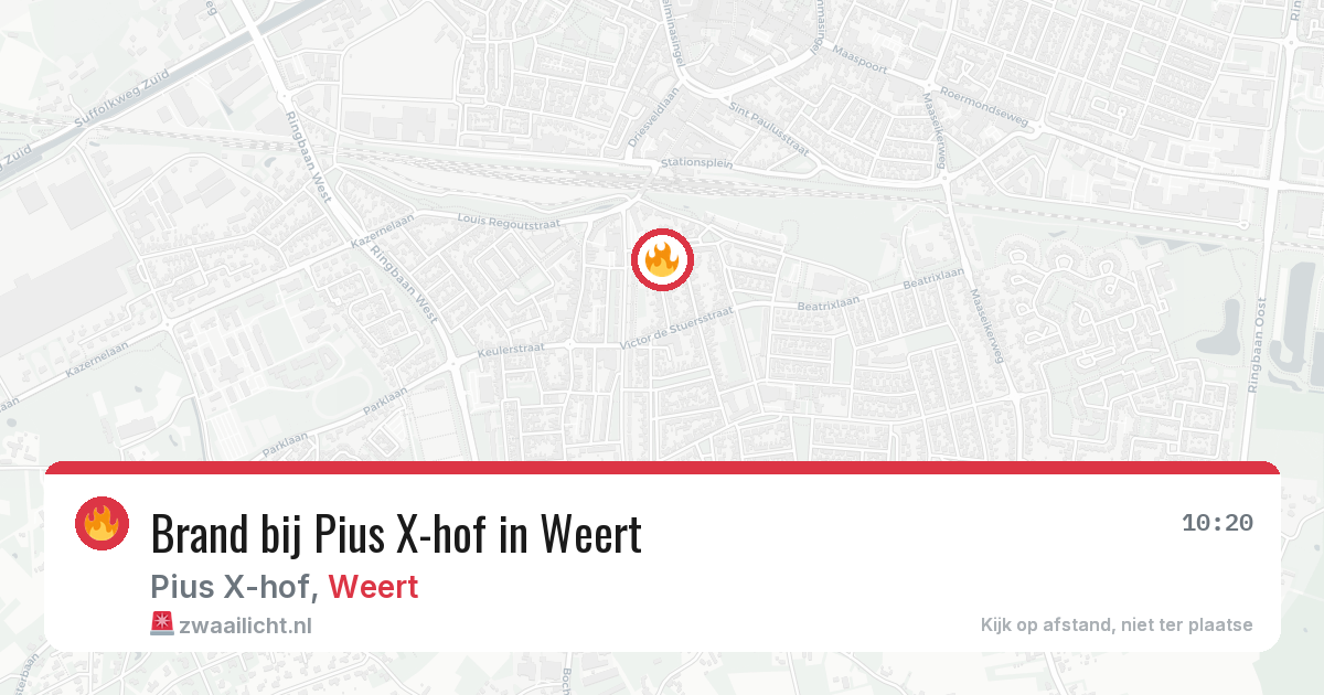 Brand bij Pius X-hof in Weert — 1 aug 2026