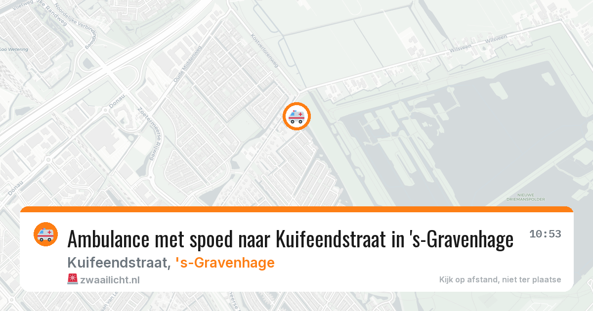 Ambulance met spoed naar Kuifeendstraat in 's-Gravenhage — 13 jun 2026