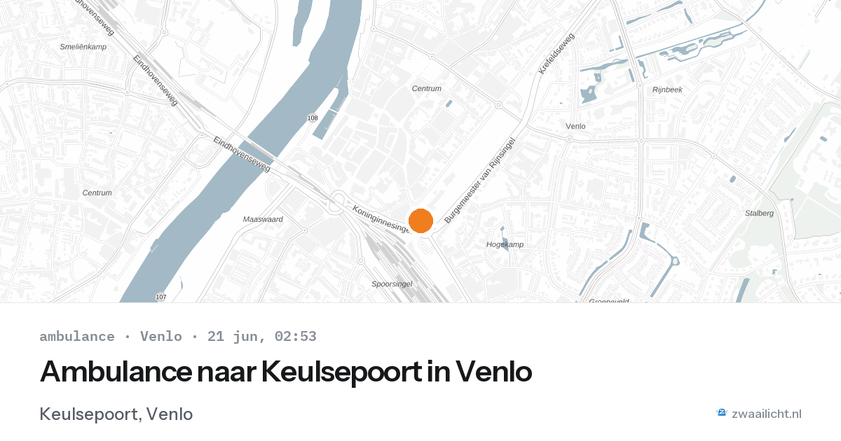 Ambulance naar Keulsepoort in Venlo — 21 jun 2026