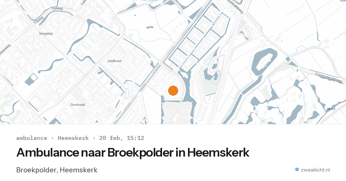 Ambulance naar Broekpolder in Heemskerk — 20 feb 2026