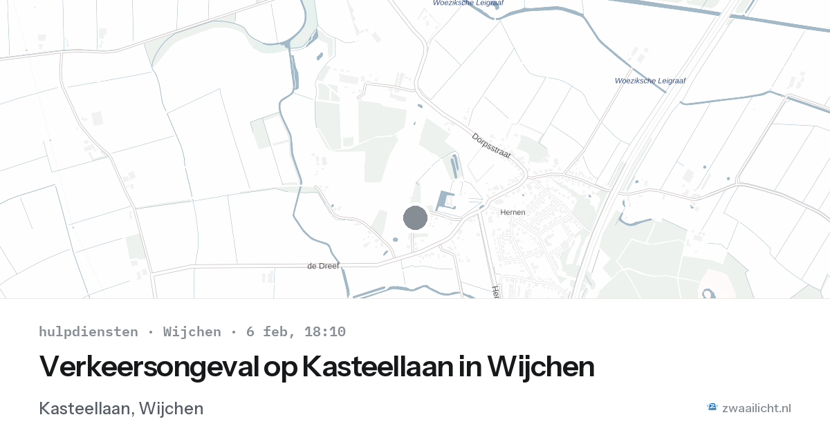 Verkeersongeval op Kasteellaan in Wijchen — 6 feb 2026