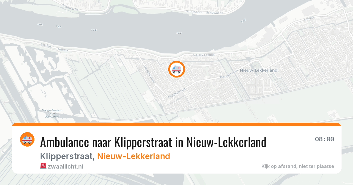 Ambulance naar Klipperstraat in Nieuw-Lekkerland — 29 mei 2026