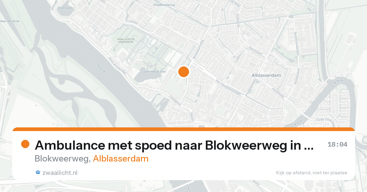 Ambulance met spoed naar Blokweerweg in Alblasserdam — 29 jun 2026