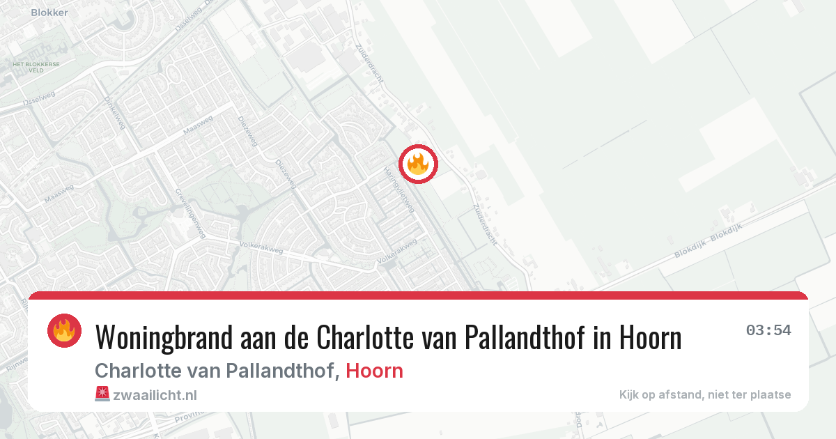 Woningbrand aan de Charlotte van Pallandthof in Hoorn — 18 mei 2026