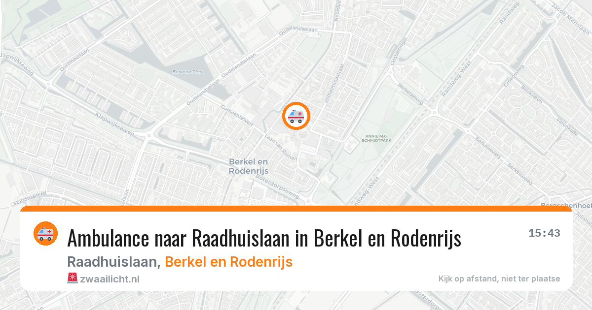 Ambulance naar Raadhuislaan in Berkel en Rodenrijs — 19 jun 2026