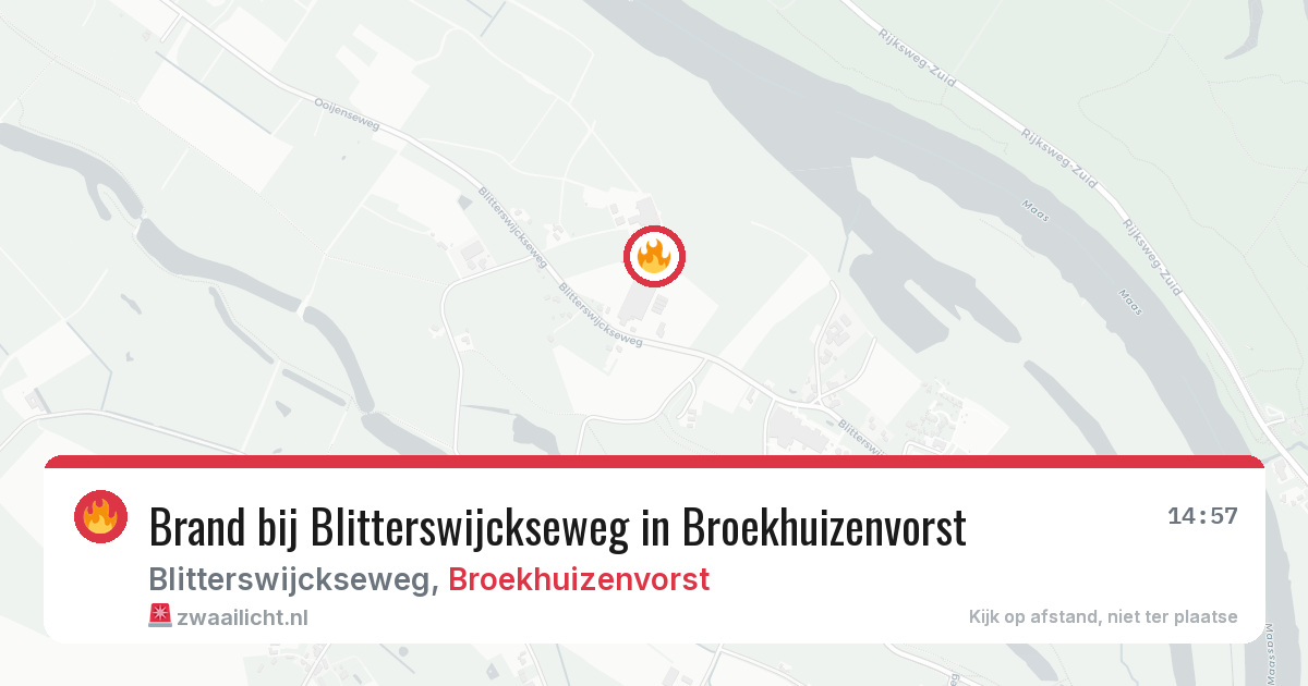 Brand bij Blitterswijckseweg in Broekhuizenvorst — 11 mei 2026