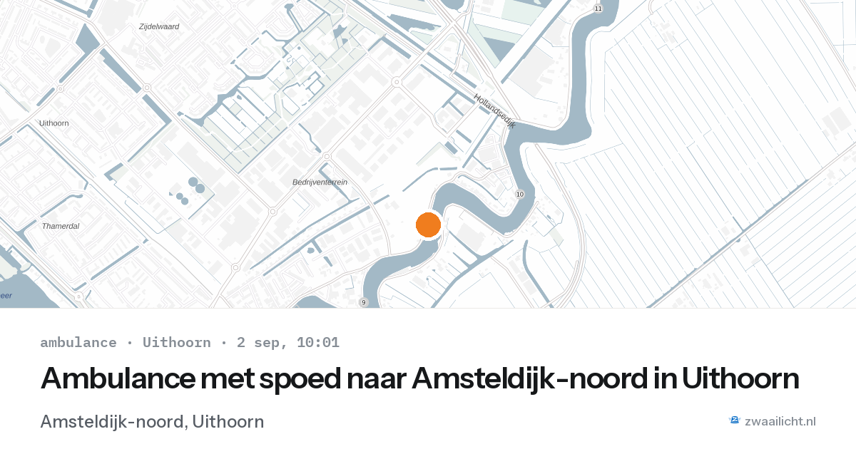 Ambulance met spoed naar Amsteldijk-noord in Uithoorn — 2 sep 2026