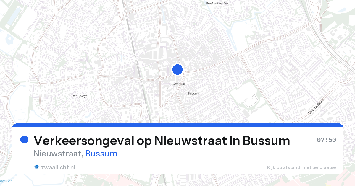 Verkeersongeval op Nieuwstraat in Bussum — 17 mrt 2026