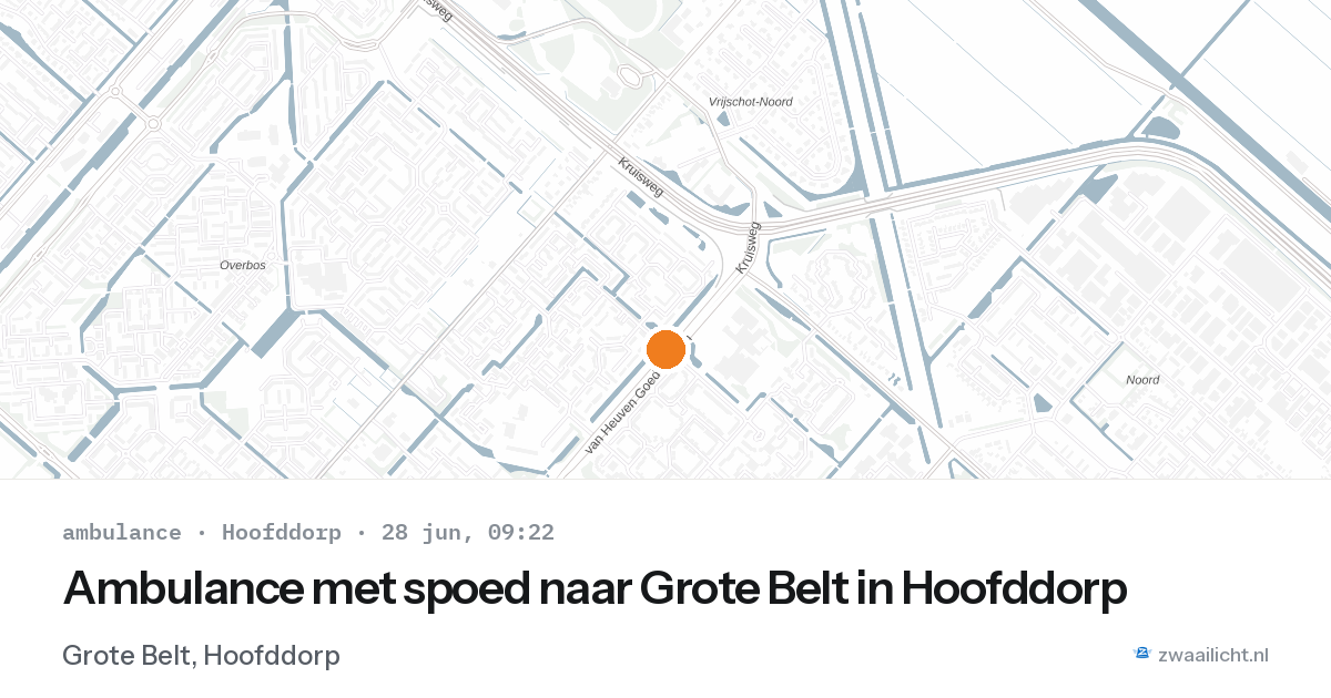 Ambulance met spoed naar Grote Belt in Hoofddorp — 28 jun 2026
