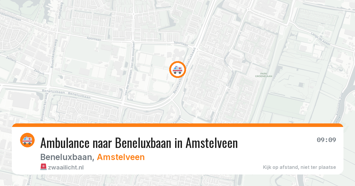Ambulance naar Beneluxbaan in Amstelveen — 19 mrt 2026