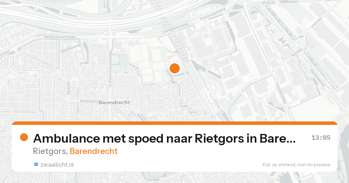 Ambulance met spoed naar Rietgors in Barendrecht — 20 aug 2026