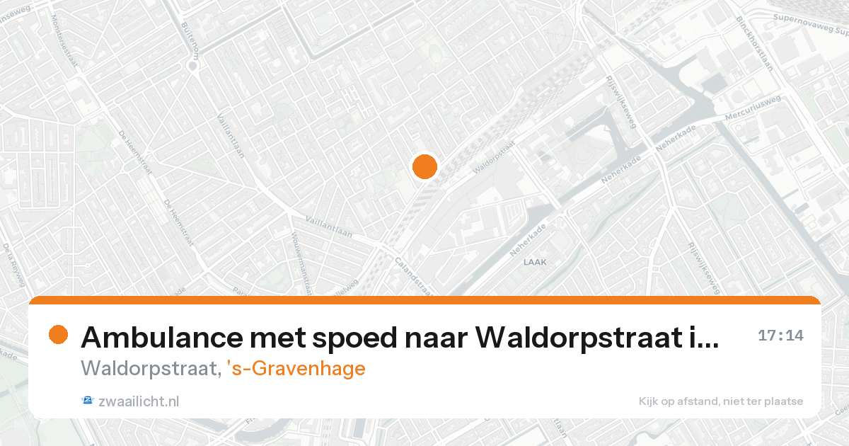 Ambulance met spoed naar Waldorpstraat in 's-Gravenhage — 20 aug 2026