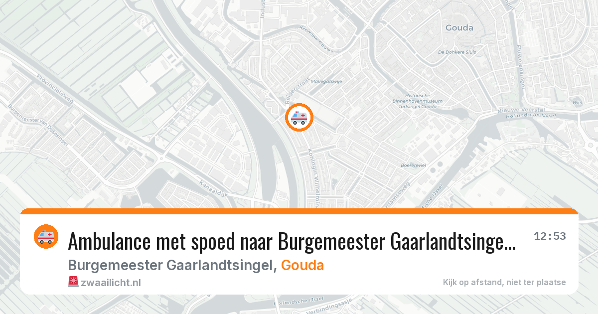 Ambulance met spoed naar Burgemeester Gaarlandtsingel in Gouda — 26 jun 2026