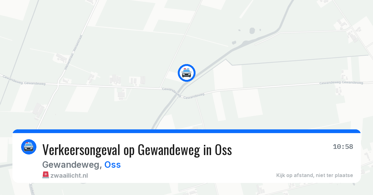 Verkeersongeval op Gewandeweg in Oss — 10 aug 2026
