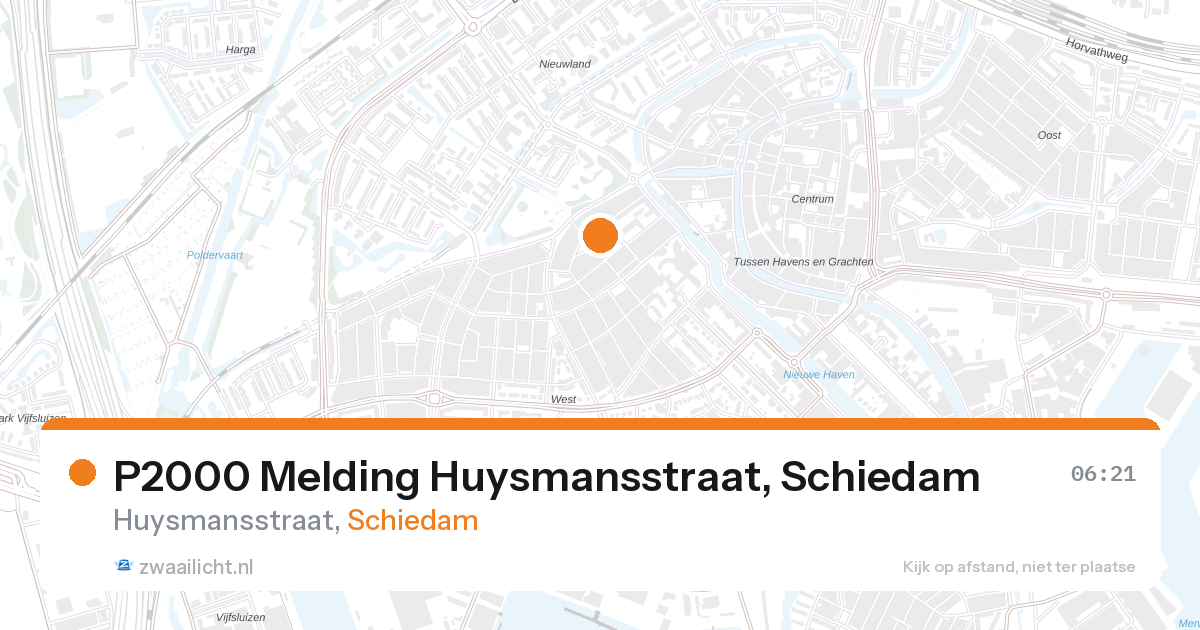 P2000 Melding Huysmansstraat, Schiedam — 7 feb 2026