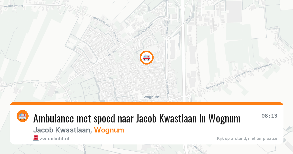 Ambulance met spoed naar Jacob Kwastlaan in Wognum — 28 mei 2026