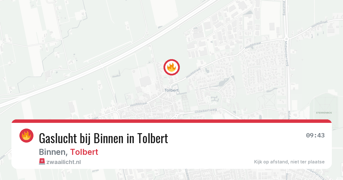 Gaslucht bij Binnen in Tolbert — 12 mei 2026