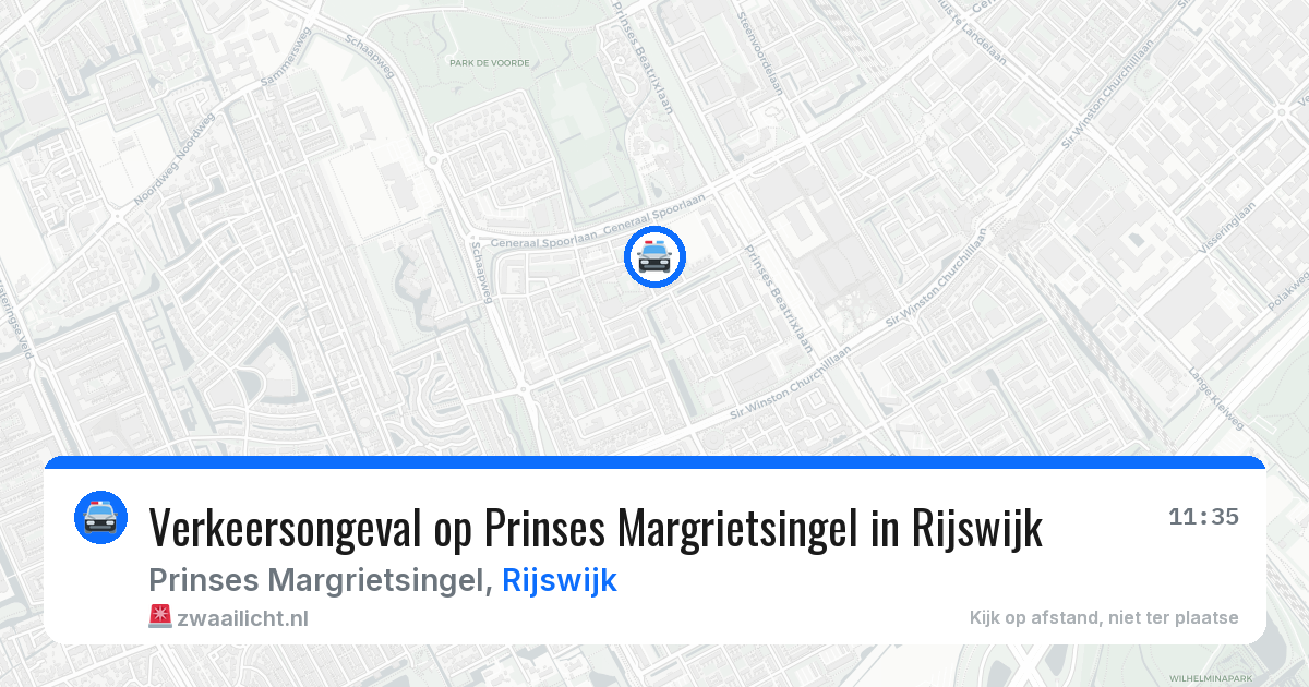 Verkeersongeval op Prinses Margrietsingel in Rijswijk — 31 jul 2026