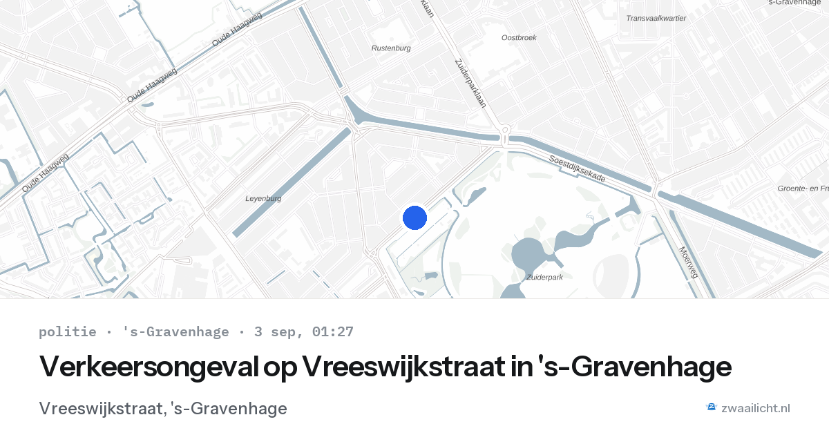 Verkeersongeval op Vreeswijkstraat in 's-Gravenhage — 2 sep 2026