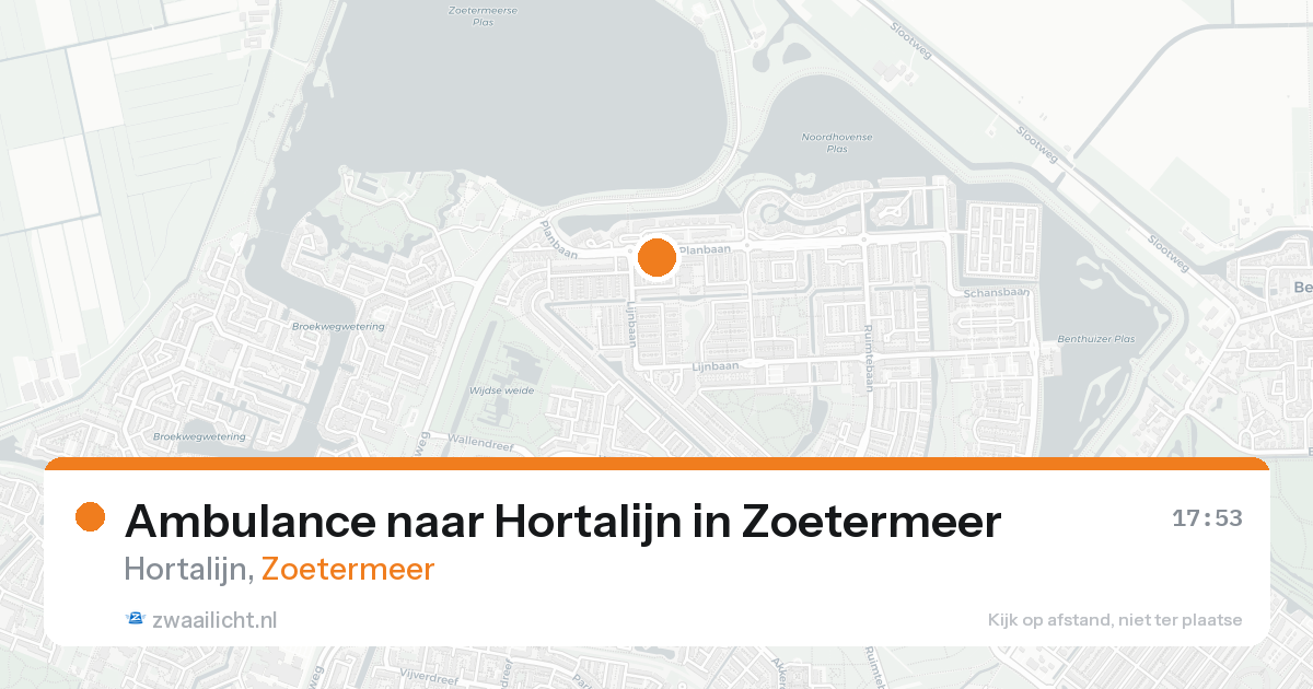 Ambulance naar Hortalijn in Zoetermeer — 15 aug 2026