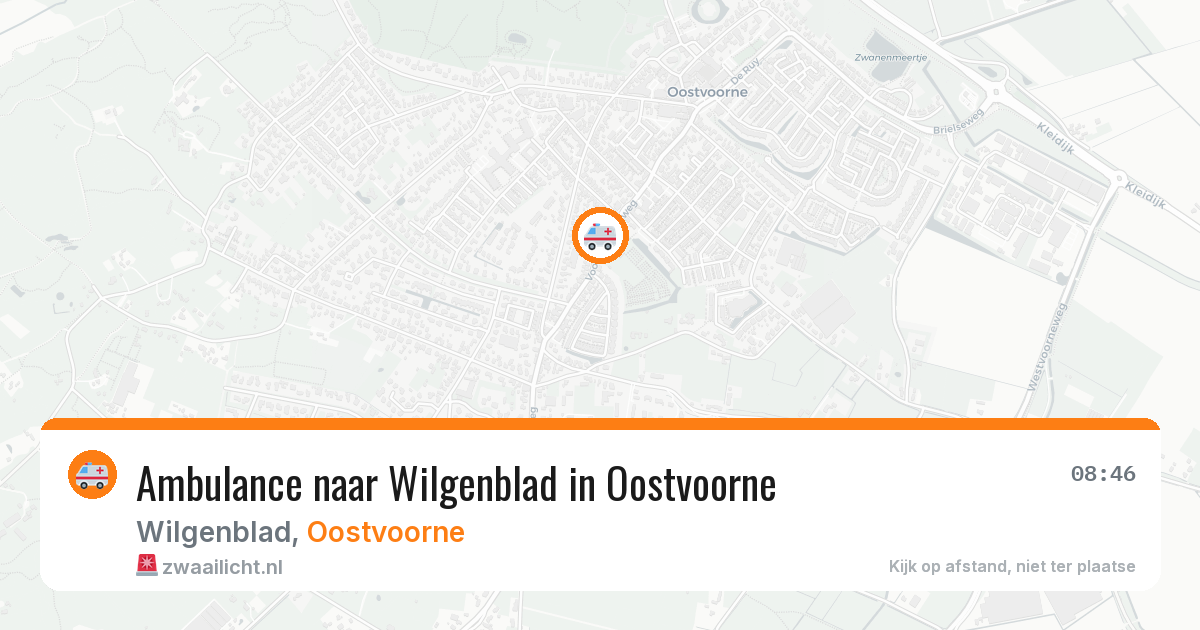 Ambulance naar Wilgenblad in Oostvoorne — 10 aug 2026