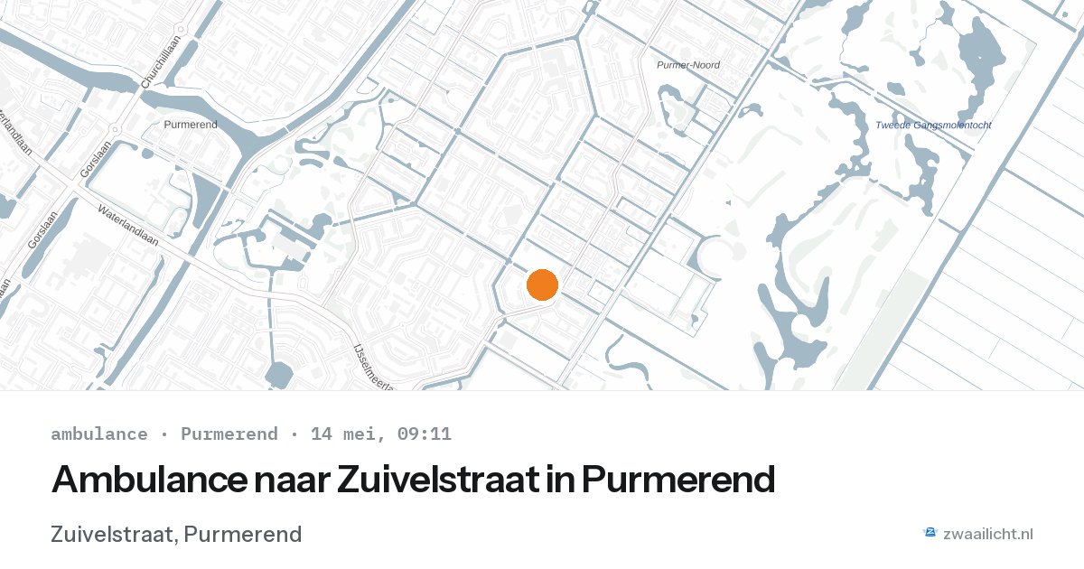 Ambulance naar Zuivelstraat in Purmerend — 14 mei 2026