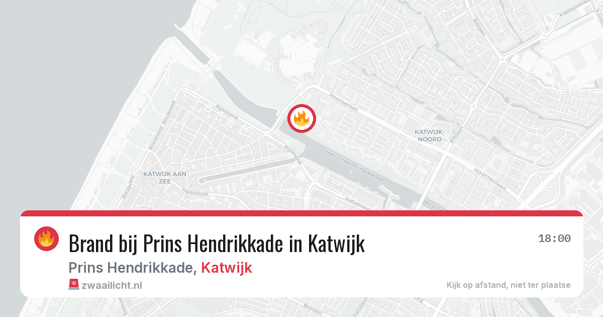 Brand bij Prins Hendrikkade in Katwijk — 5 aug 2026