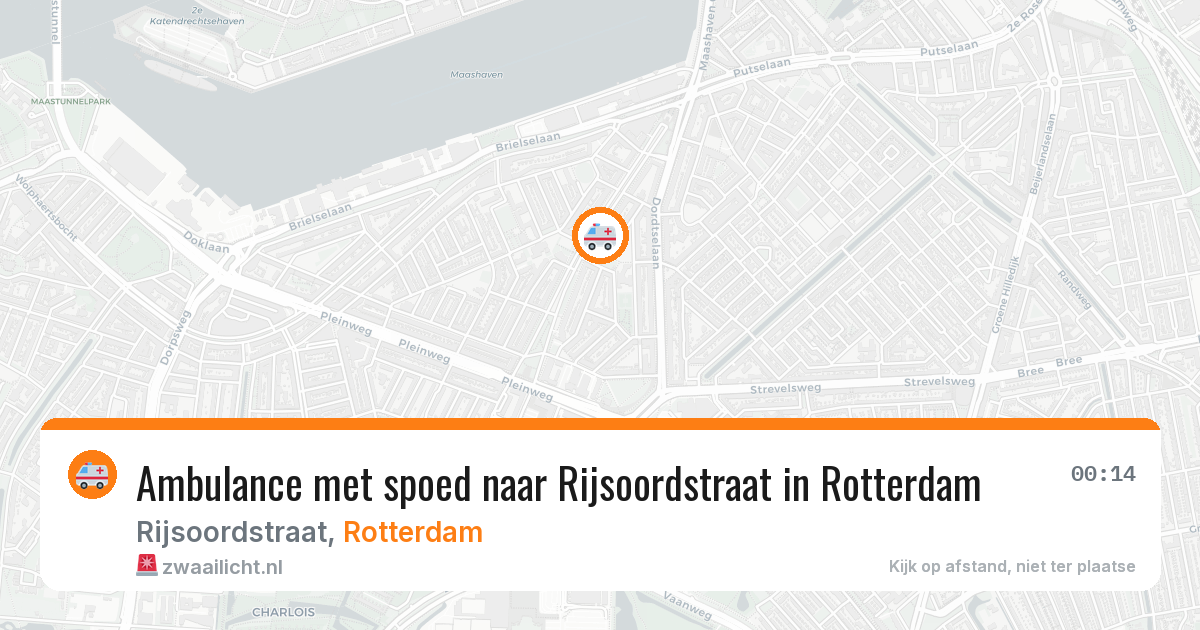 Ambulance met spoed naar Rijsoordstraat in Rotterdam — 14 jun 2026
